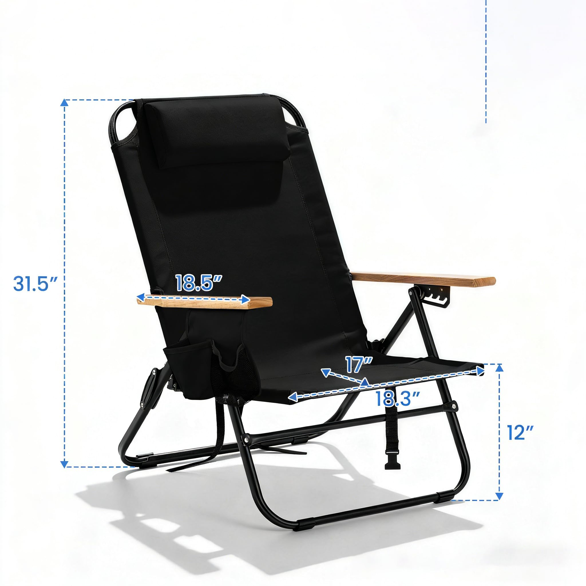 Canpsky 4-Position Reclining Backpack Beach Chair