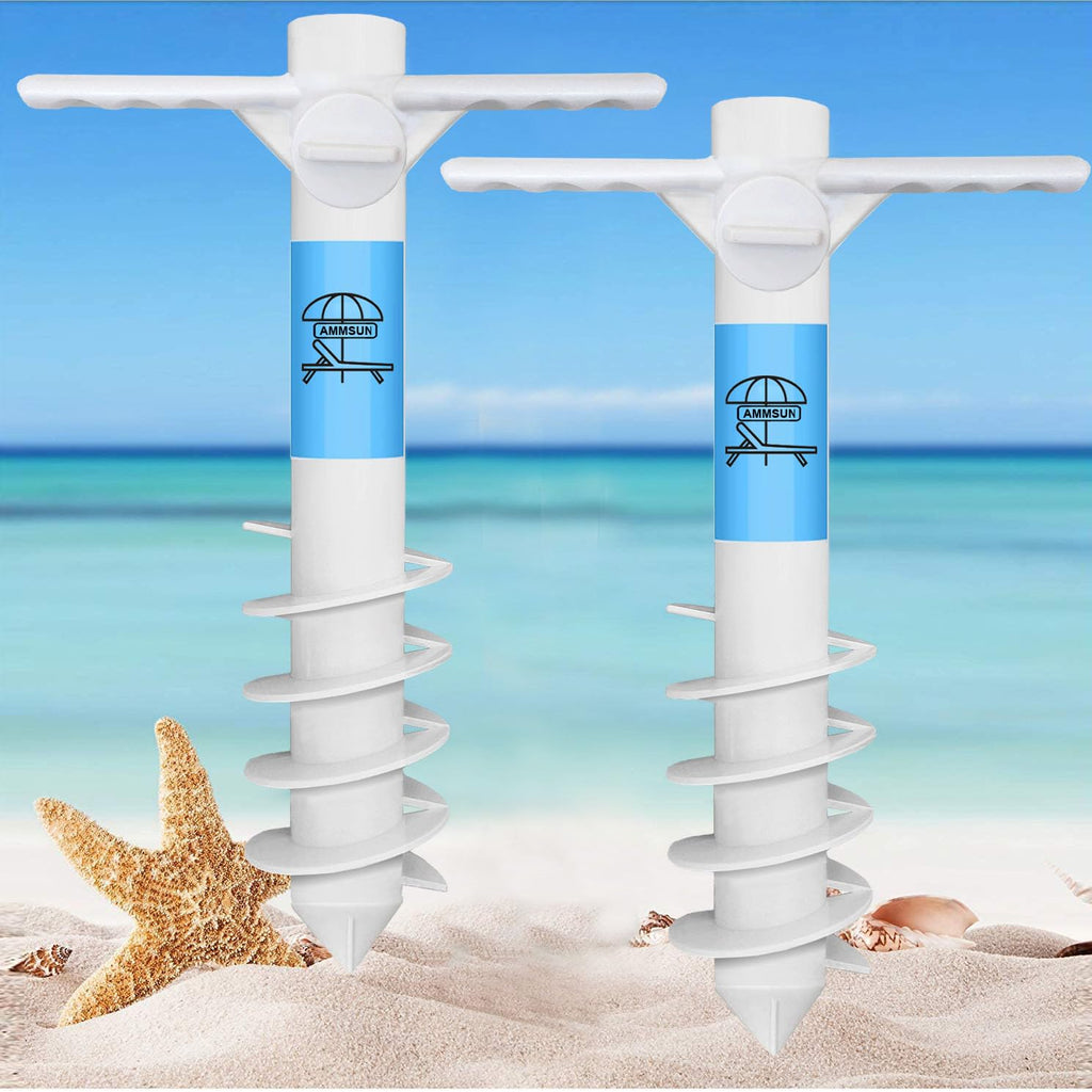 AMMSUN Heavy-Duty Spiral Beach Umbrella Sand Anchor