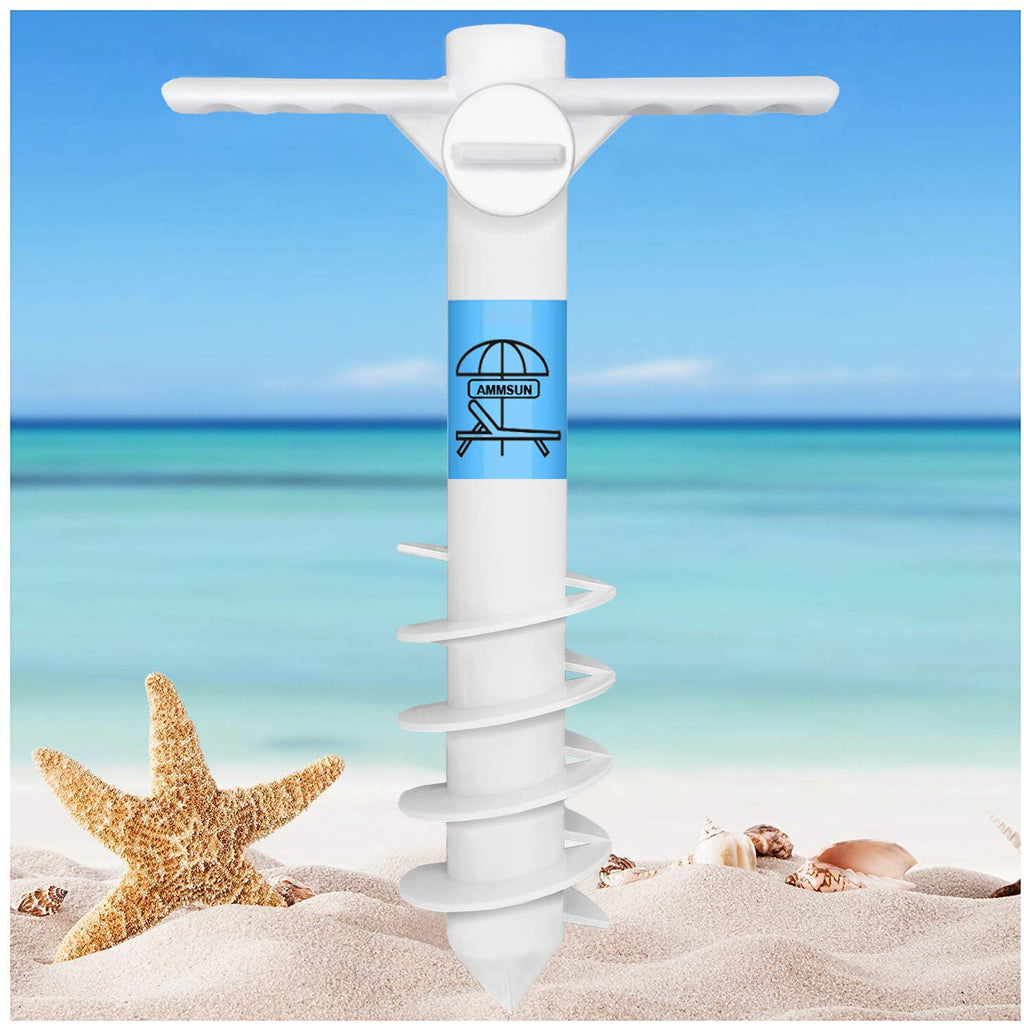 AMMSUN Heavy-Duty Spiral Beach Umbrella Sand Anchor