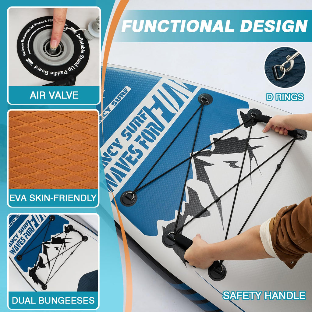 11'6" Extra-Wide 450 lb Inflatable SUP Board with Seat