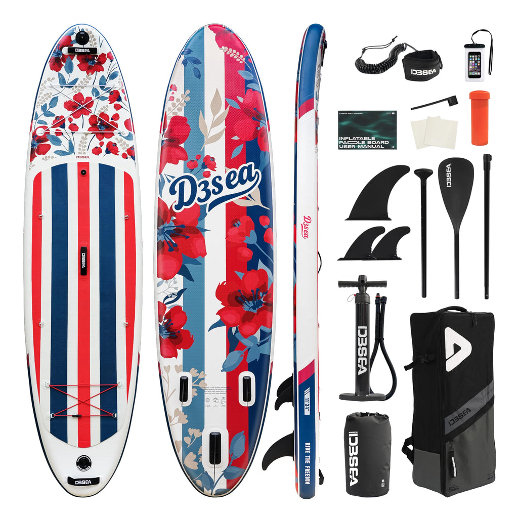 D3SEA Extra-Wide Inflatable SUP Board with Accessories