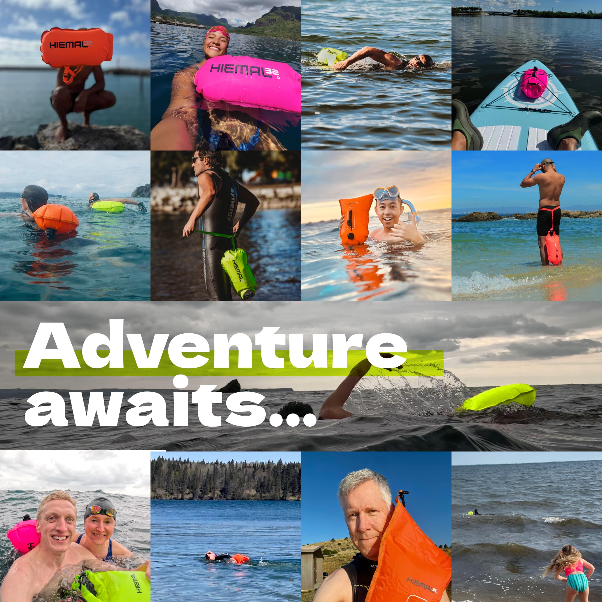 15L Waterproof Open-Water Swim Buoy with Dry Bag