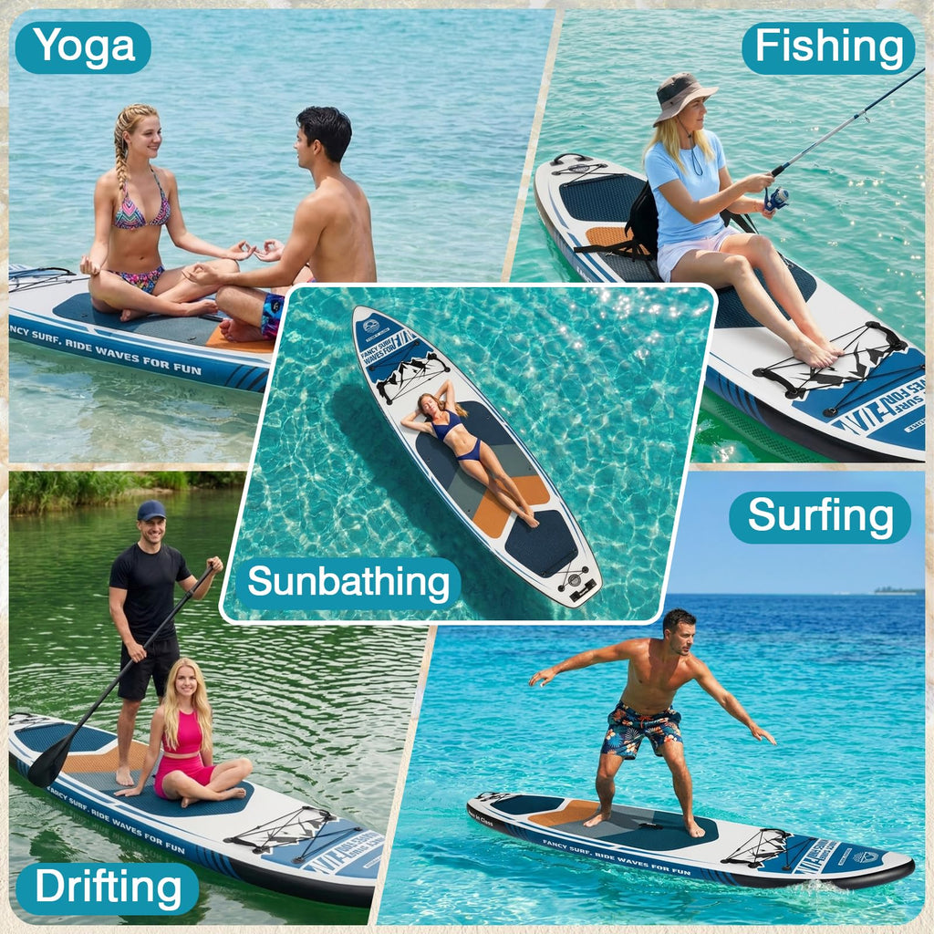 11'6" Extra-Wide 450 lb Inflatable SUP Board with Seat