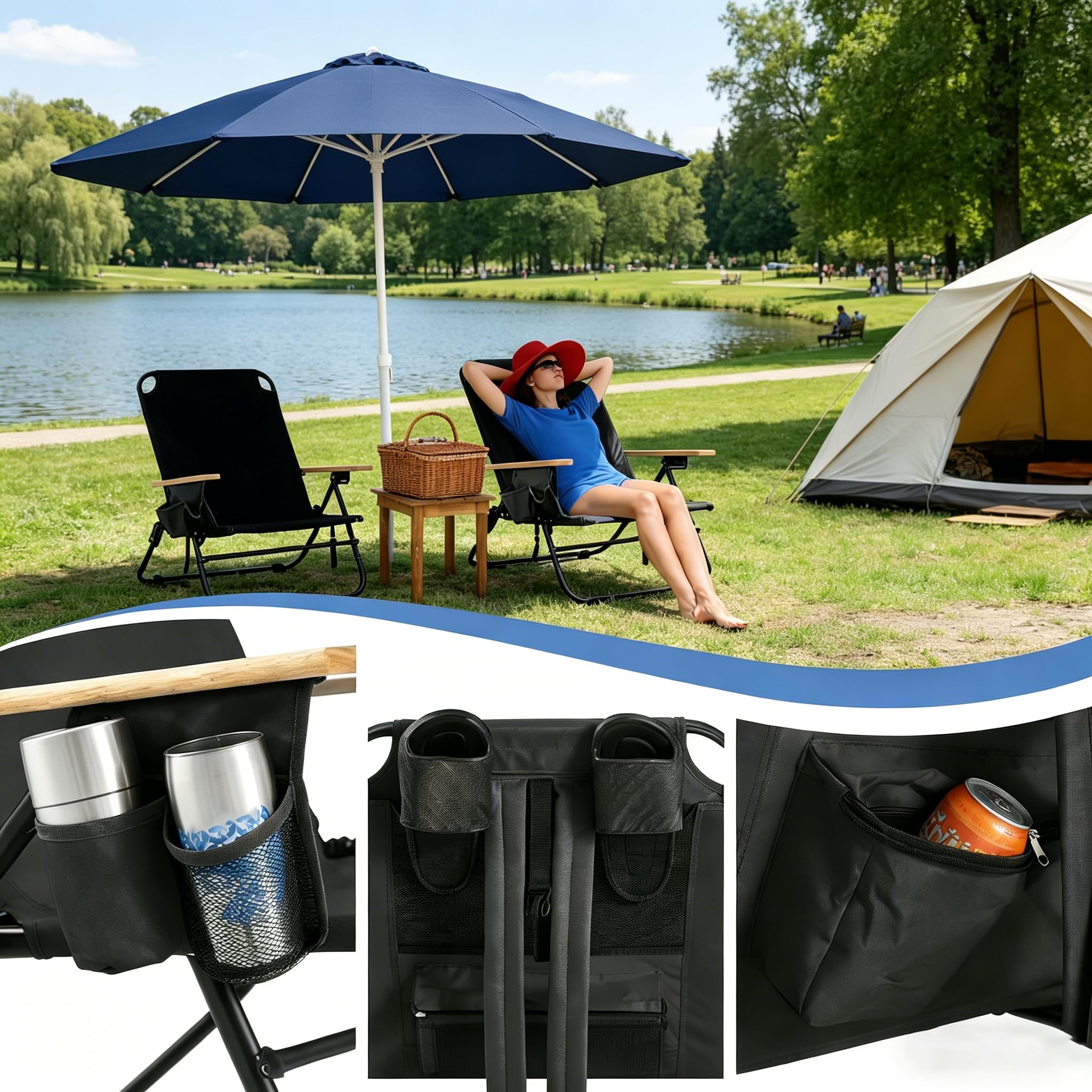 Canpsky 4-Position Reclining Backpack Beach Chair