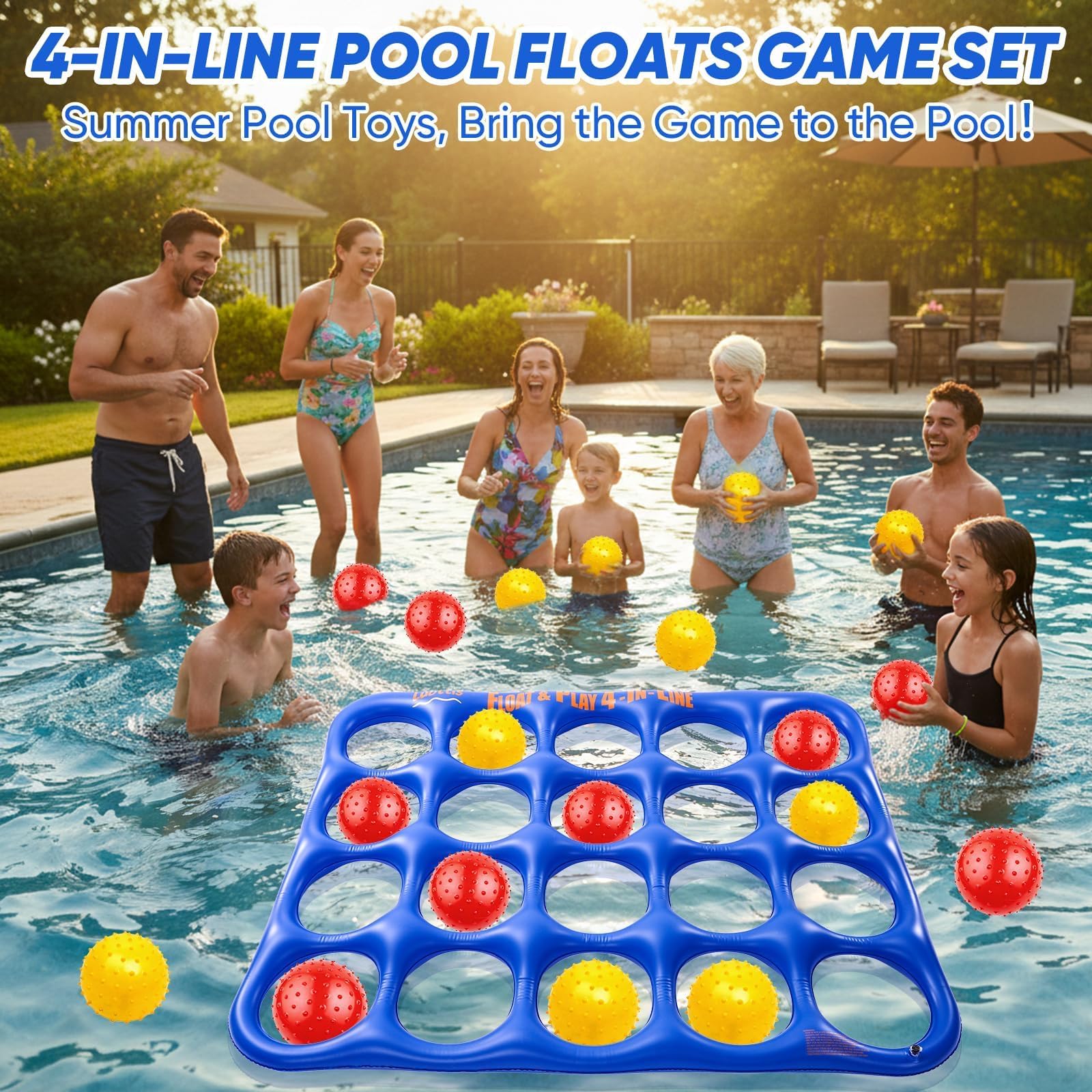 Luottis Giant Inflatable 4-in-a-Row Pool Game Set
