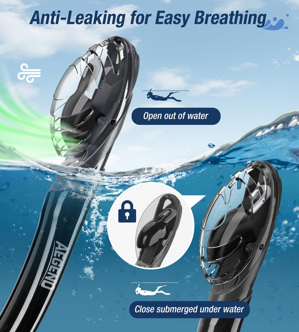 Aegend Dry-Top Snorkel for Adults and Youth Divers
