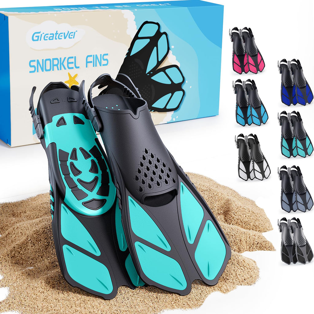 Greatever Adjustable Open-Heel Short Snorkeling Fins