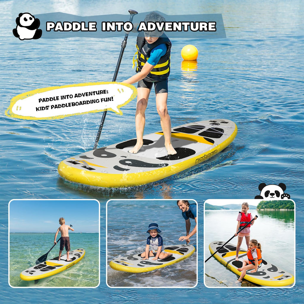 Santasup 8-Foot Kids Inflatable Panda Paddle Board Kit
