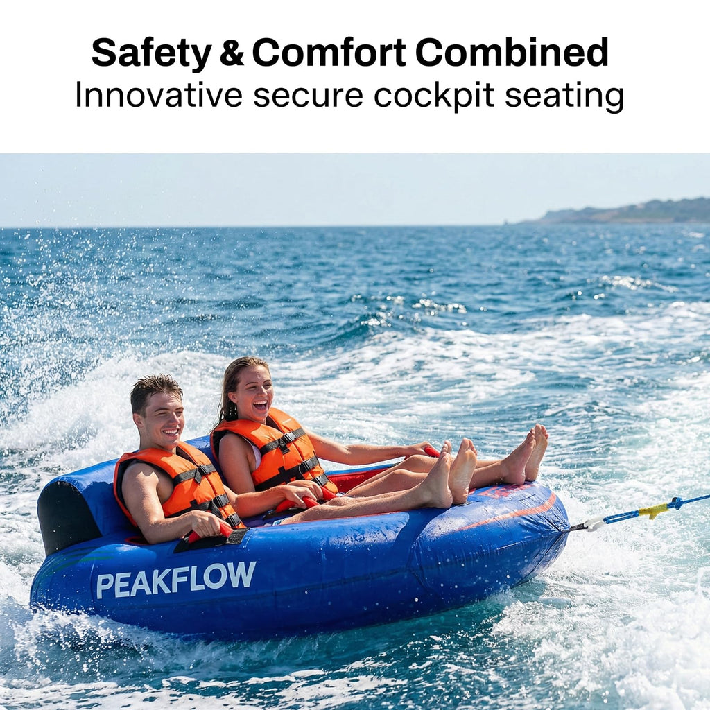 PEAKFLOW Velocita 2-Person Inflatable Towable Boat Tube