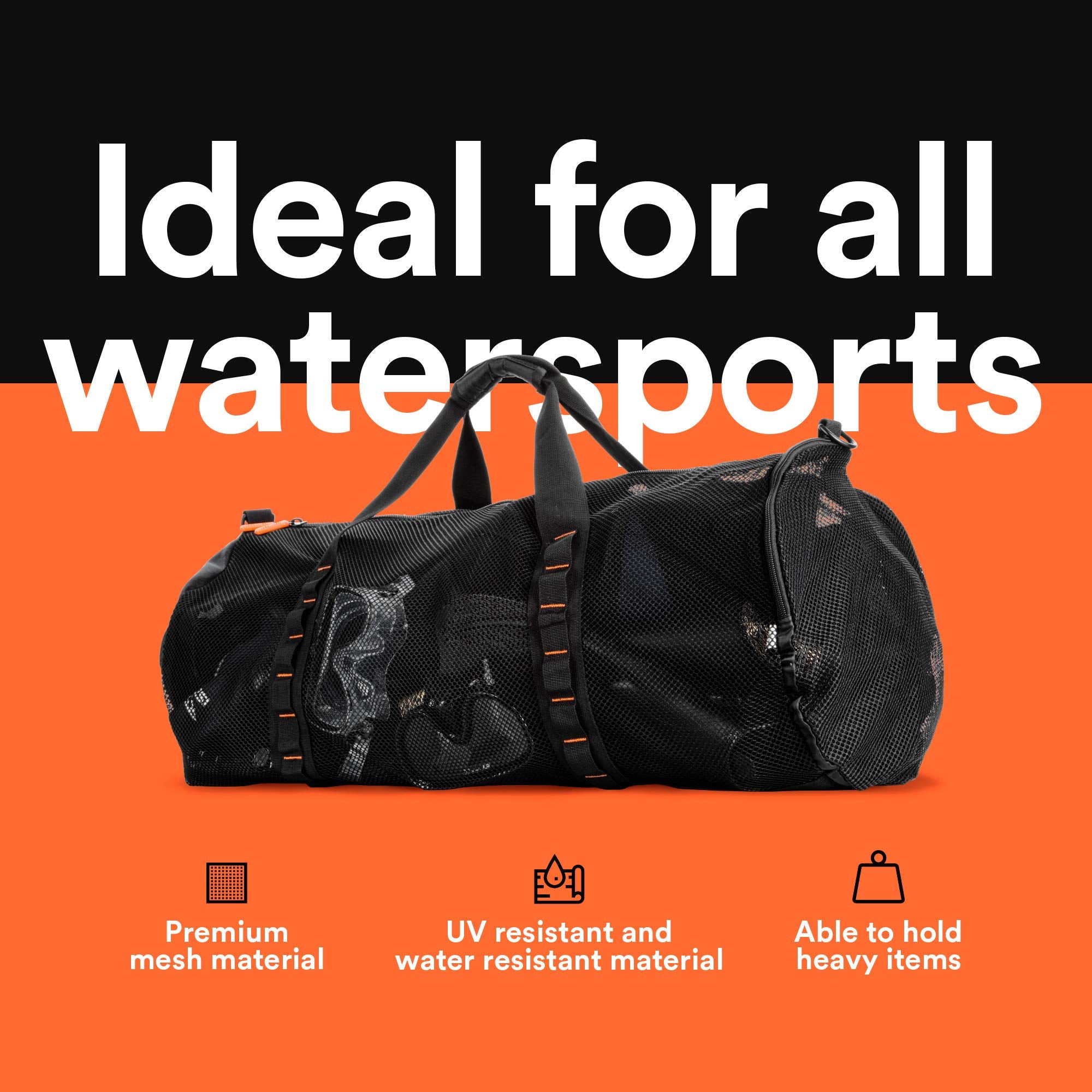 Fitdom 90L Mesh Duffle Bag for Scuba and Snorkel Gear