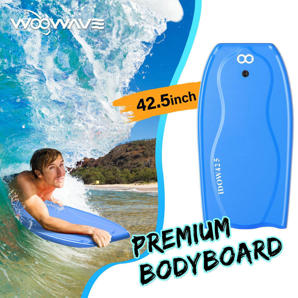 WOOWAVE 42.5-Inch Adult Bodyboard with Leash and Bag