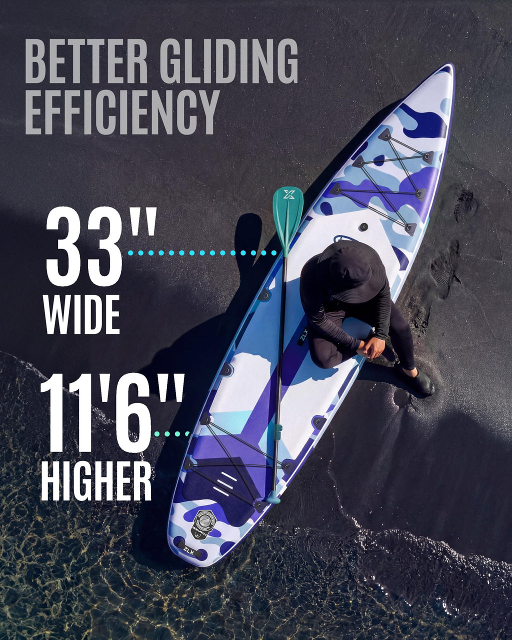 ZLX 11'6" Stable Inflatable Touring Stand-Up Paddle Board