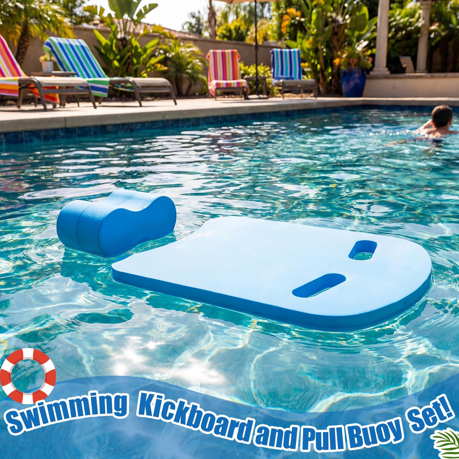 Outus 2-Pack Swimming Kickboard and Pull Buoy Training Set