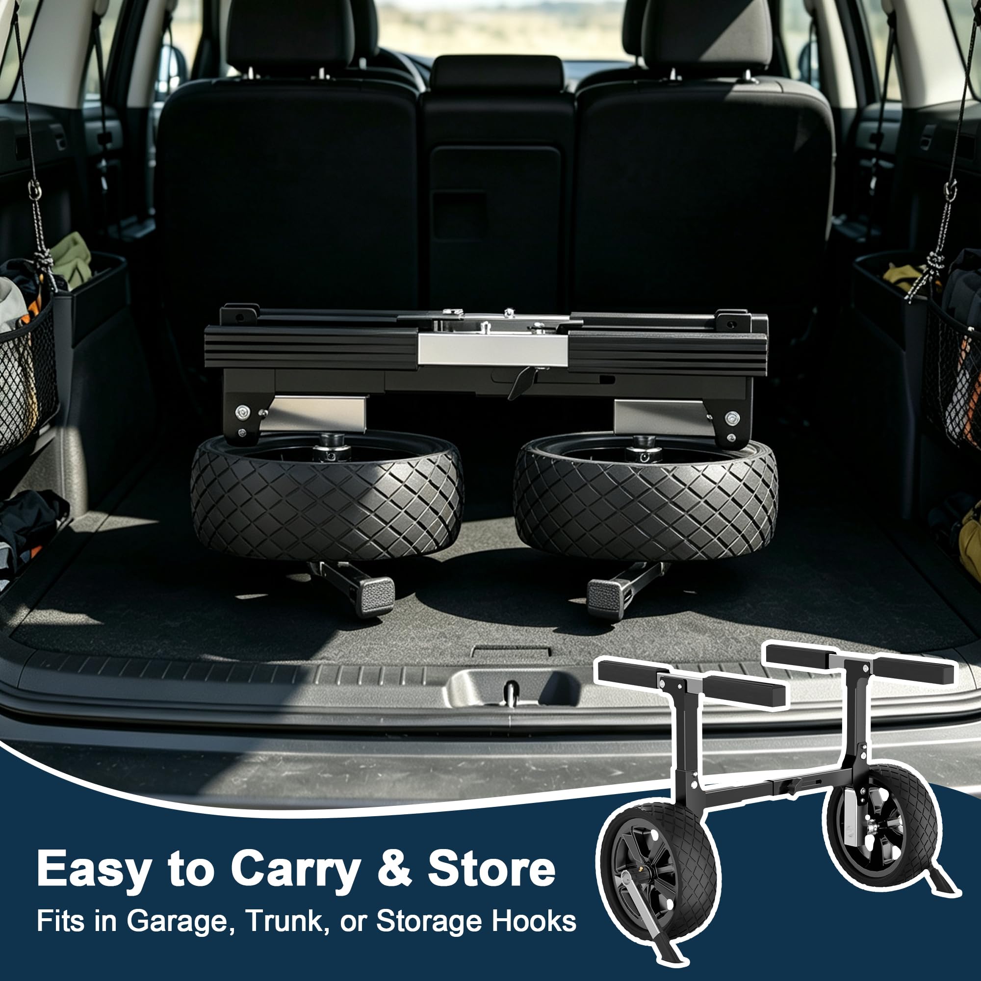 GanFindX 300 lb Adjustable Foldable Stainless Steel Kayak Cart