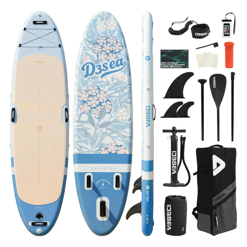 D3SEA Extra-Wide Inflatable SUP Board with Accessories