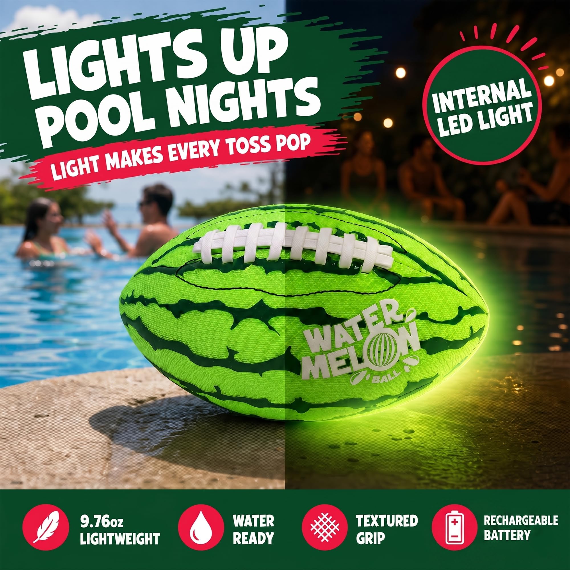 Watermelon Ball 9-Inch Waterproof Pool and Beach Football
