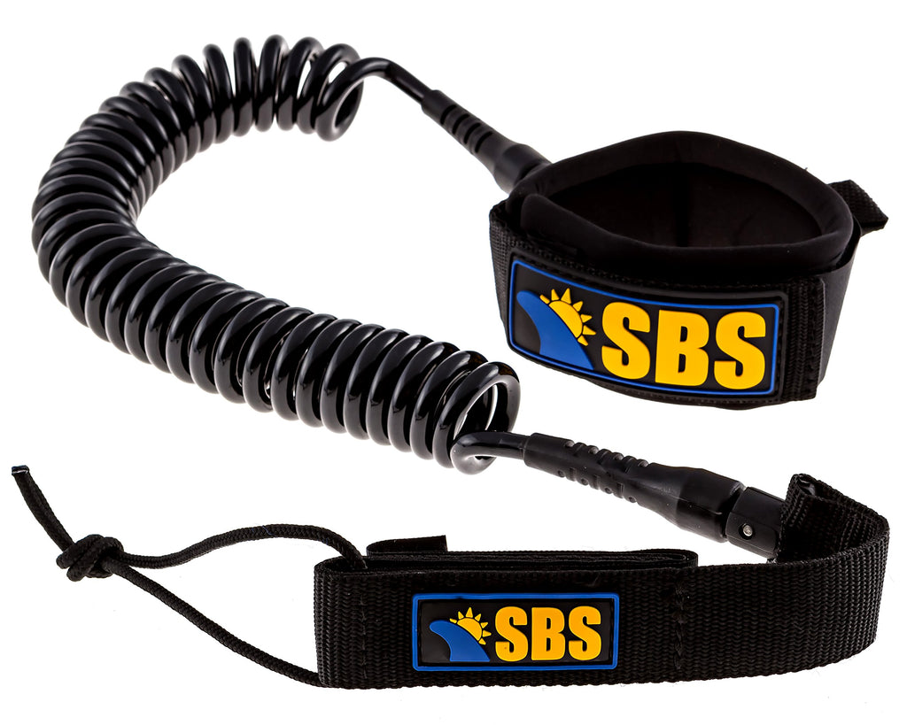 SBS 10-Foot Coiled SUP Leash with Padded Ankle Cuff