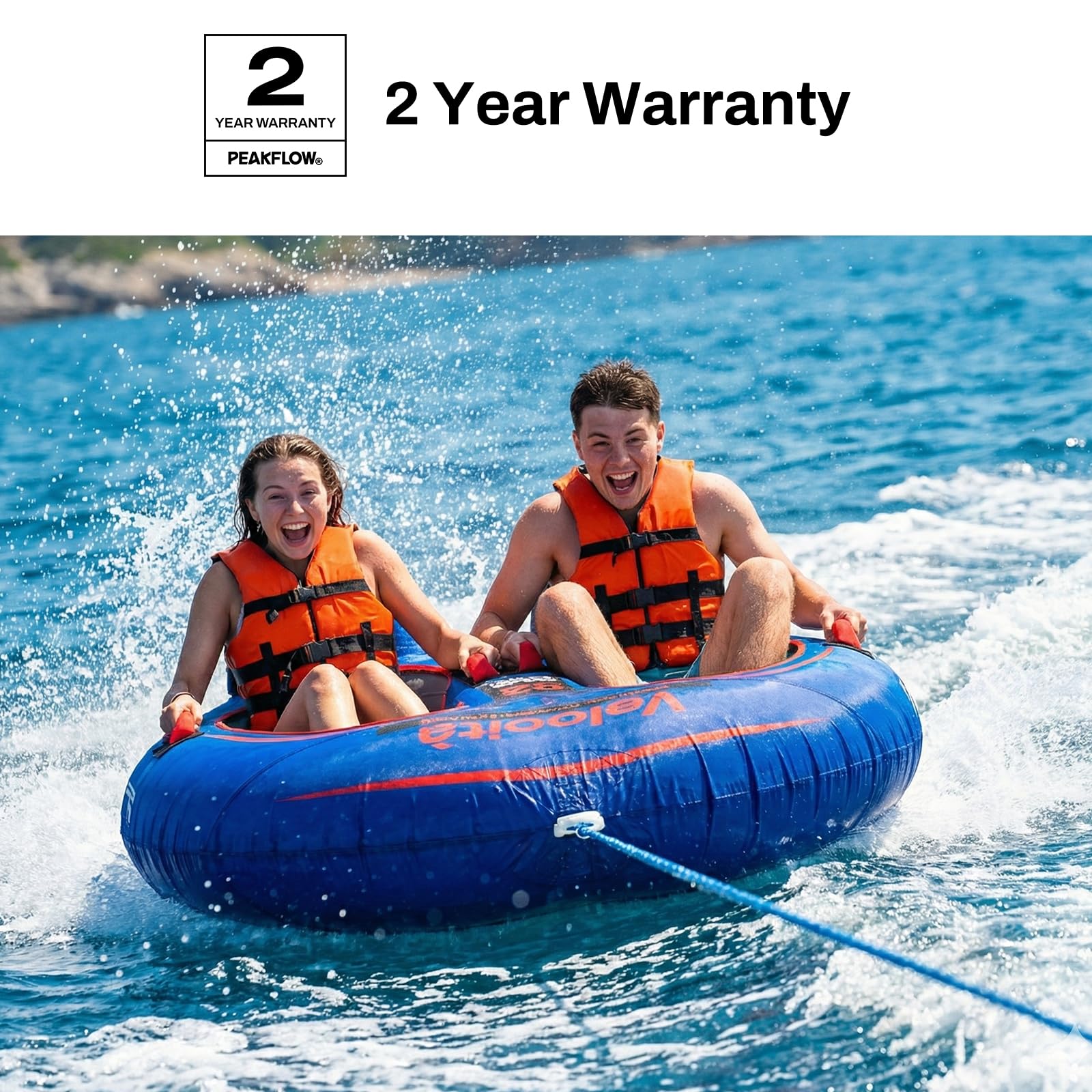 PEAKFLOW Velocita 2-Person Inflatable Towable Boat Tube