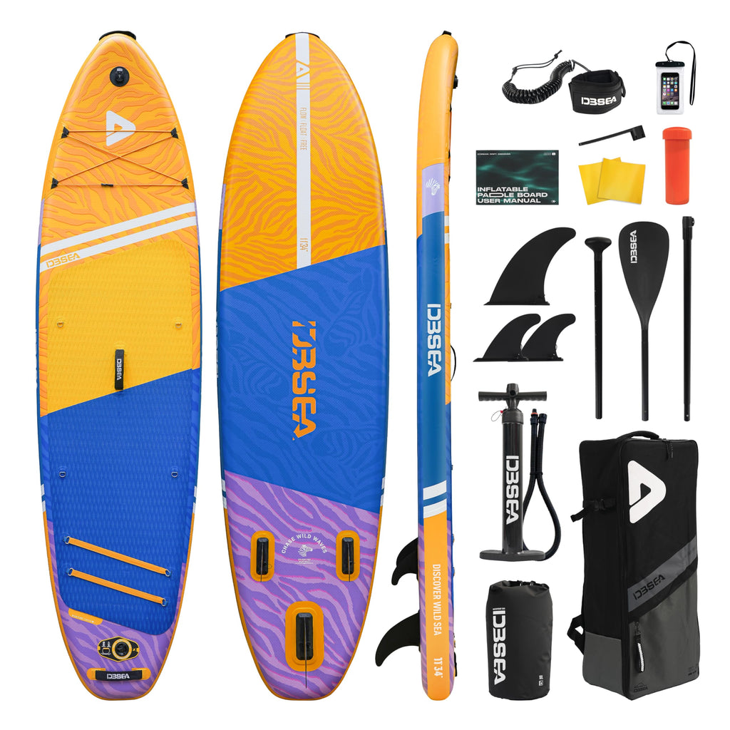 D3SEA Extra-Wide Inflatable SUP Board with Accessories