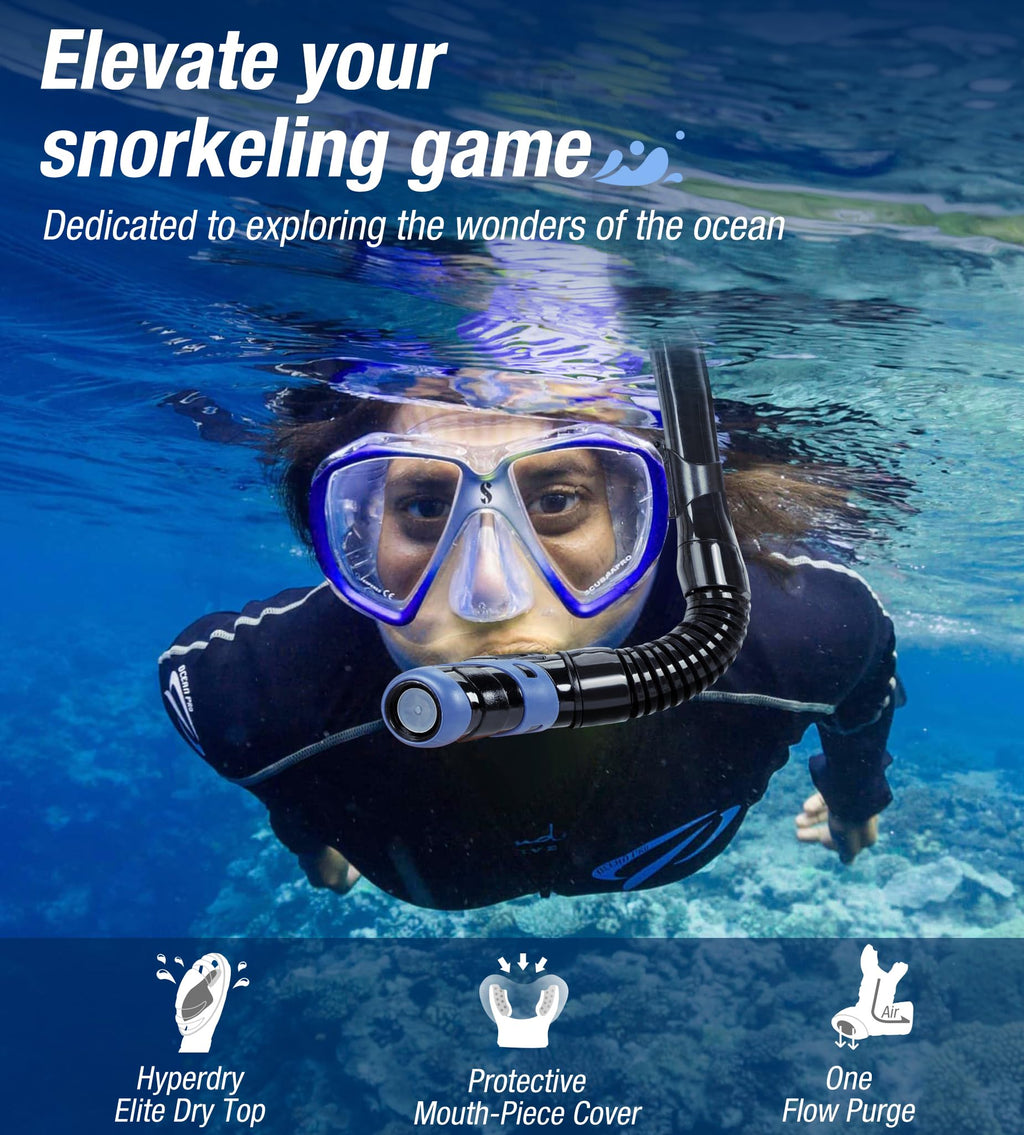 Aegend Dry-Top Snorkel for Adults and Youth Divers