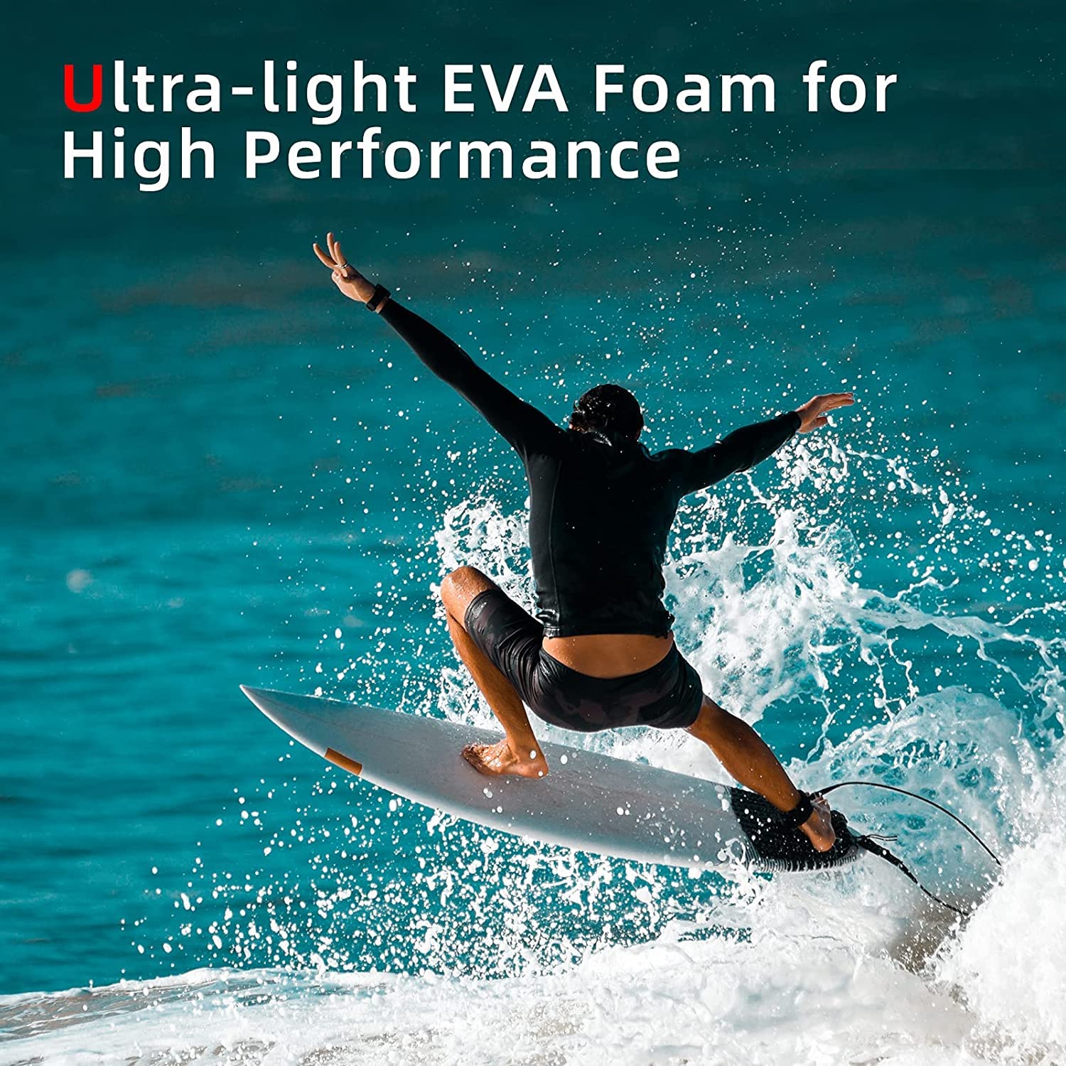 ABAHUB 3-Piece EVA Surfboard Traction Pad with Kicker