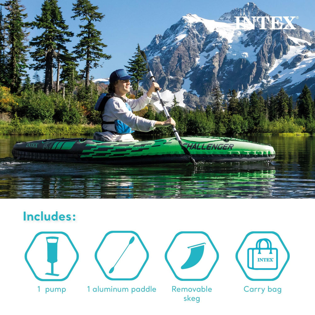 INTEX Challenger Inflatable Kayak Set with Paddles and Pump