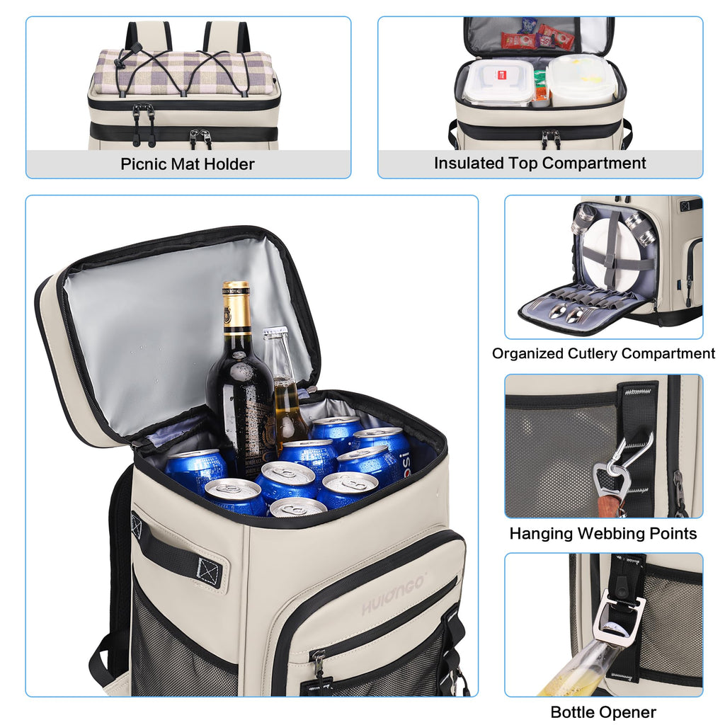 Hulongo 30L Waterproof Insulated Cooler Backpack