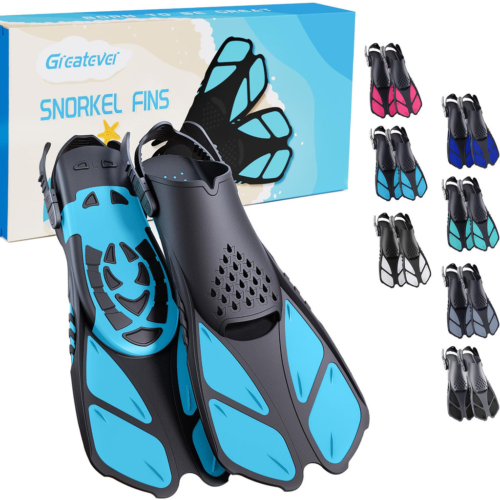 Greatever Adjustable Open-Heel Short Snorkeling Fins