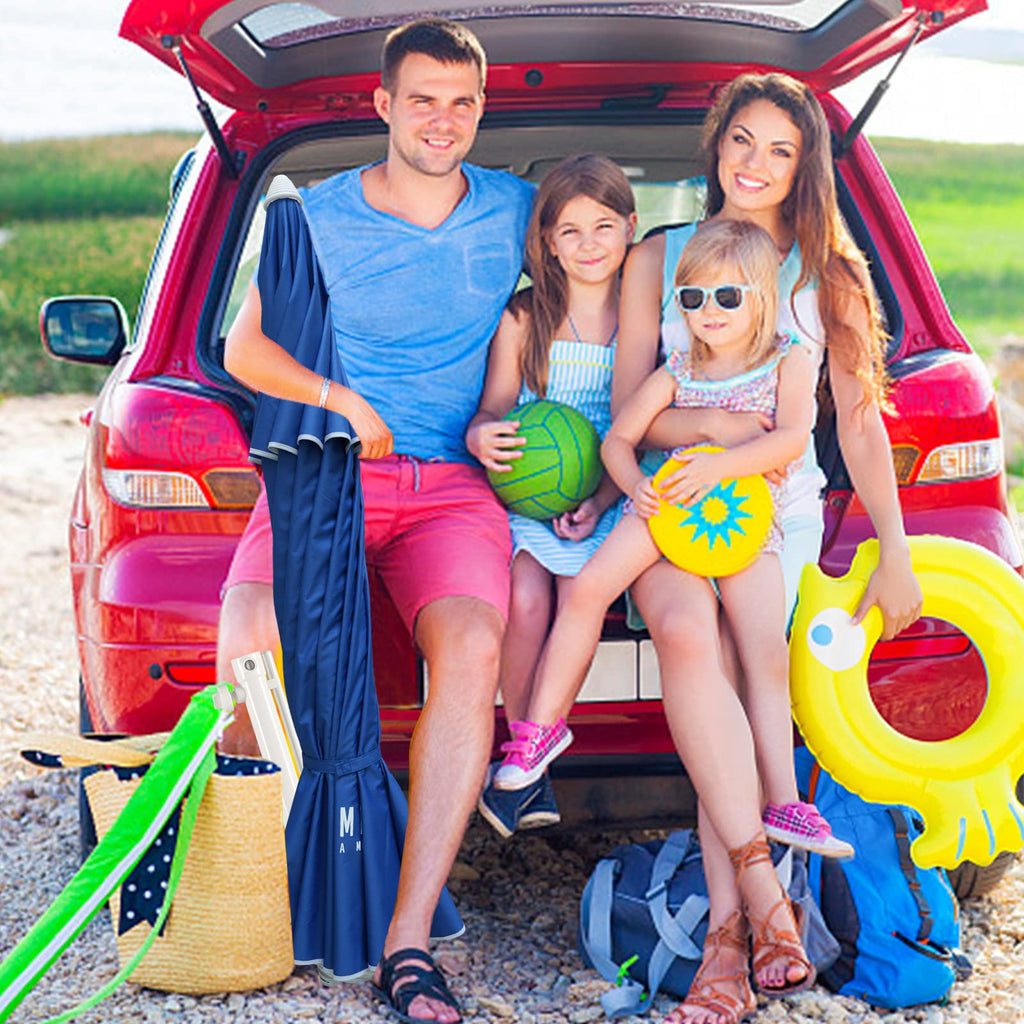 AMMSUN 8-Foot UV 50+ Beach Umbrella with Sand Anchor