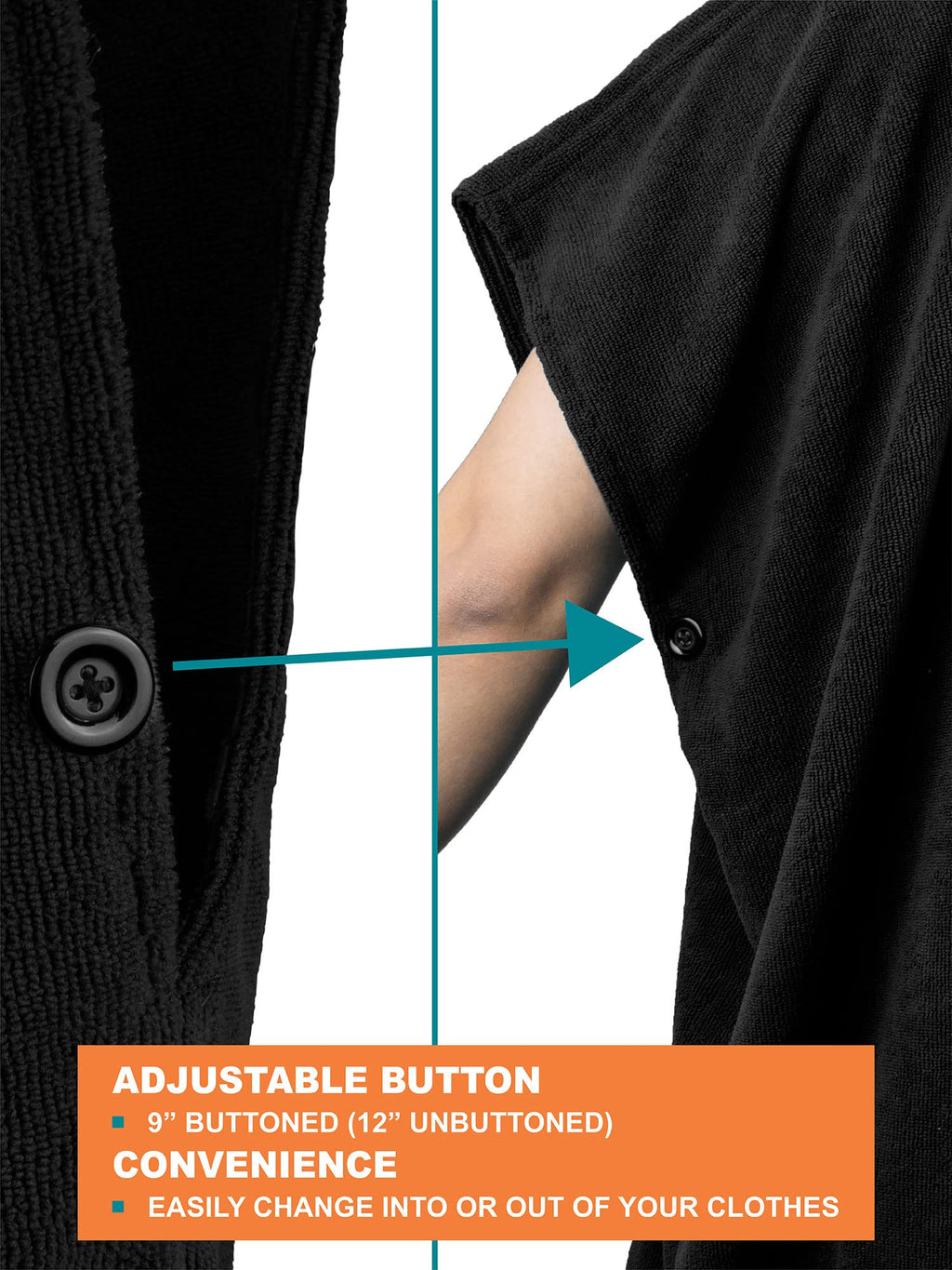 SUN CUBE Hooded Microfiber Surf Changing Poncho Robe