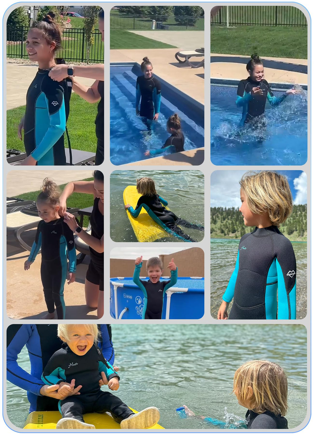 HEVTO Kids Full Neoprene Wetsuit for Boys and Girls