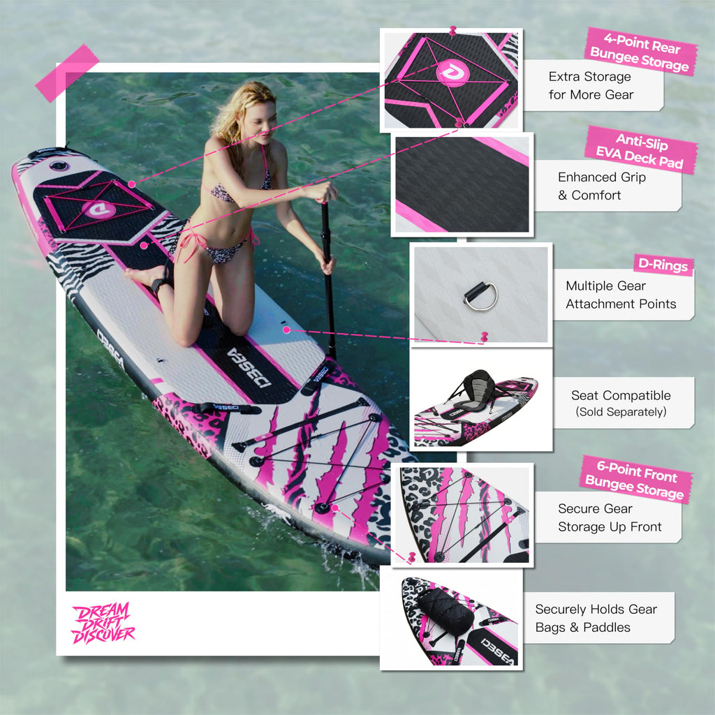 D3SEA Extra-Wide Inflatable SUP Board with Accessories