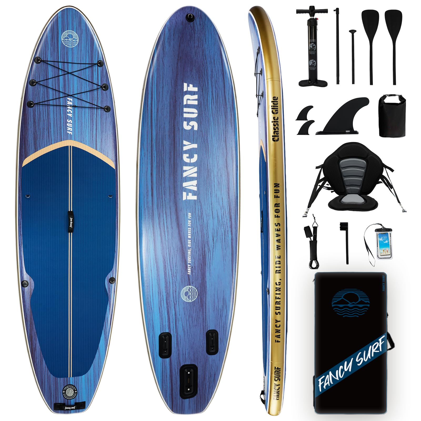 11'6" Extra-Wide 450 lb Inflatable SUP Board with Seat