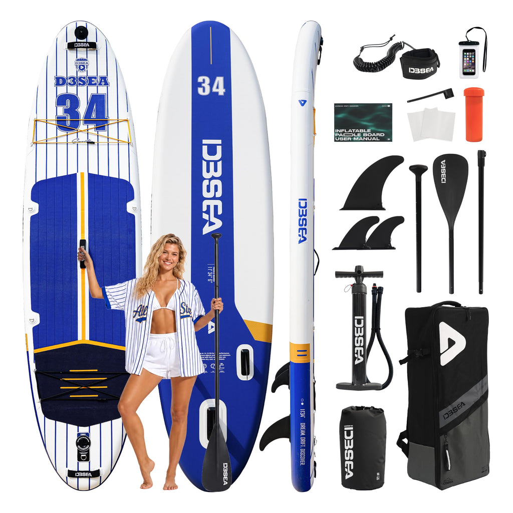 D3SEA Extra-Wide Inflatable SUP Board with Accessories