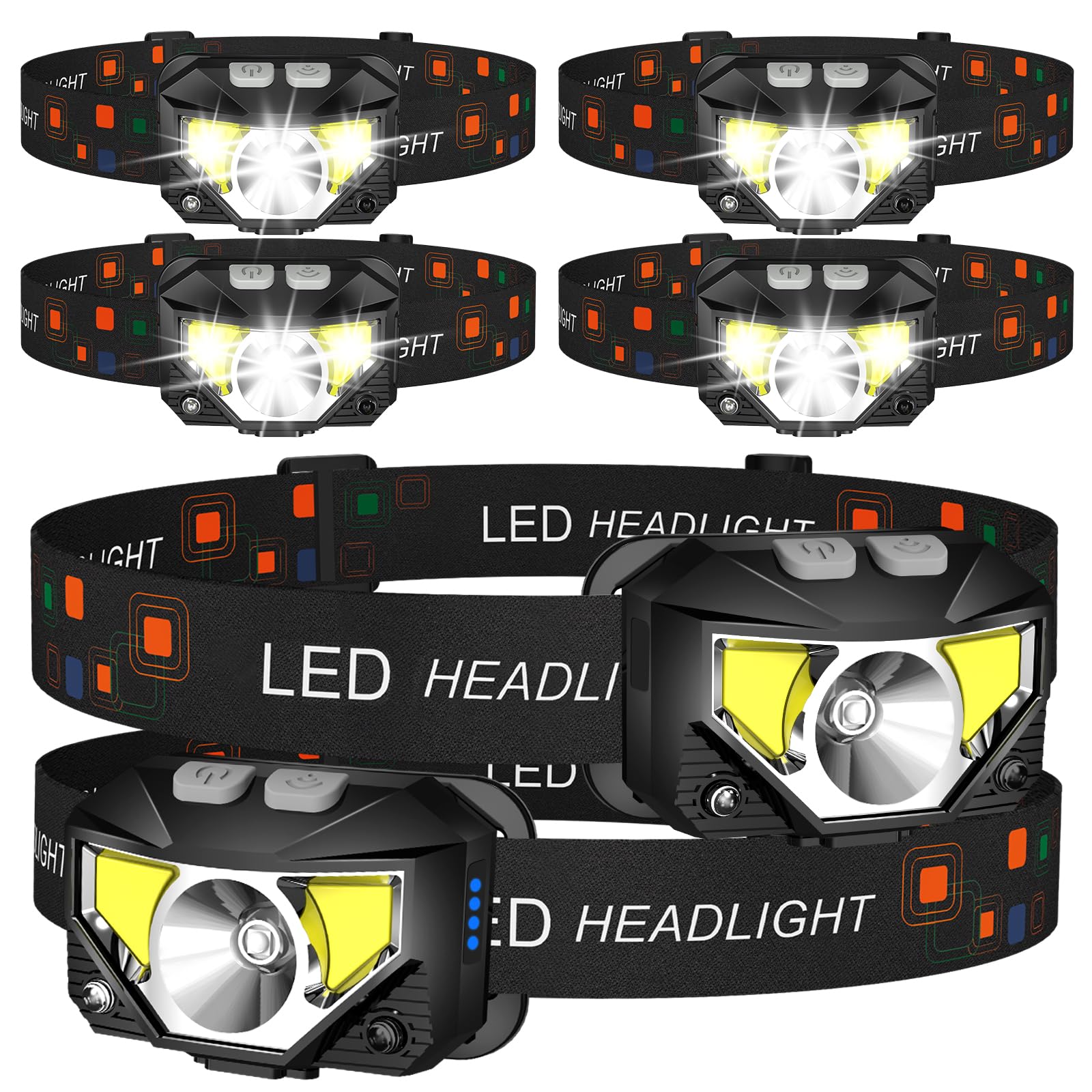 LHKNL 1200-Lumen Rechargeable Motion Sensor Headlamp