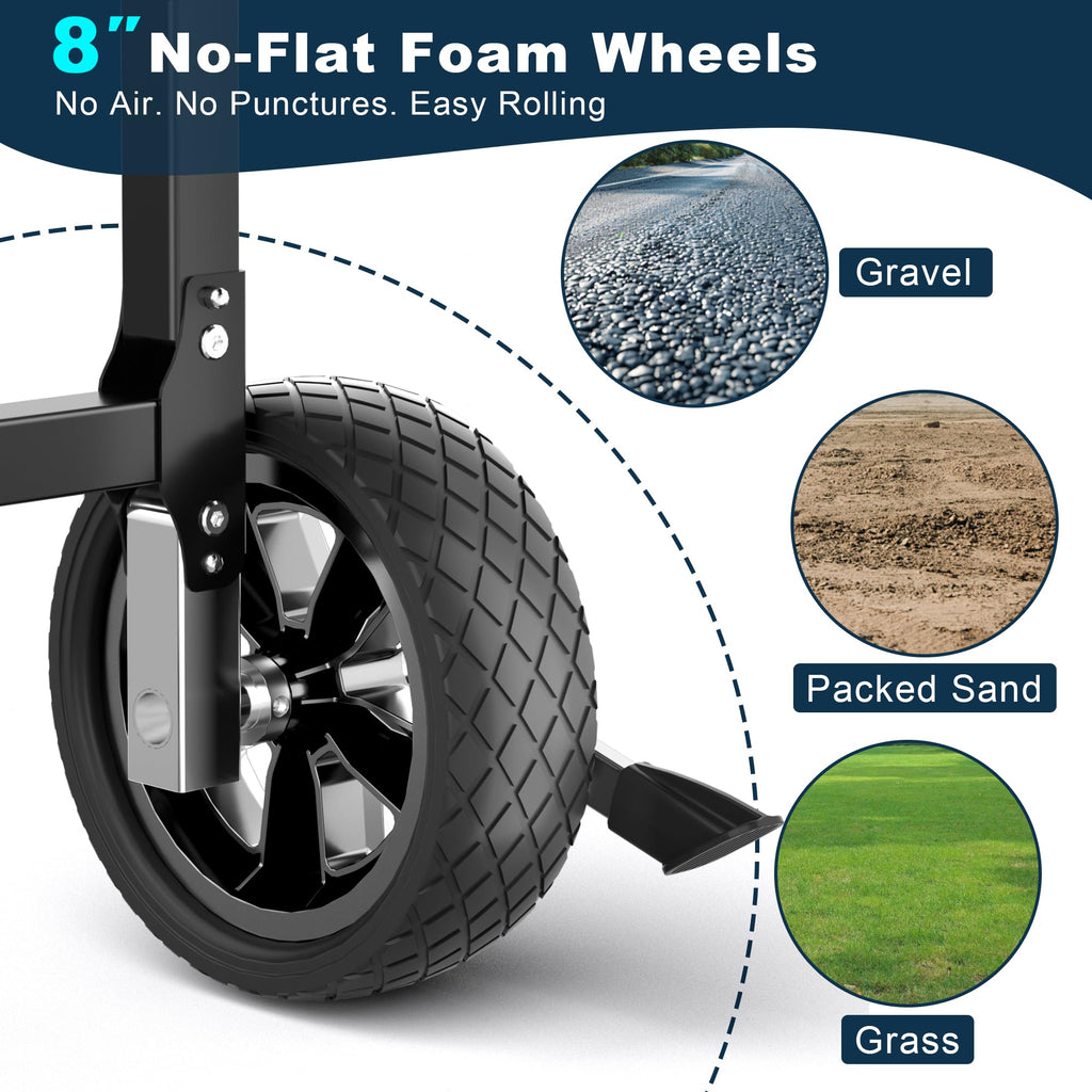 GanFindX 300 lb Adjustable Foldable Stainless Steel Kayak Cart