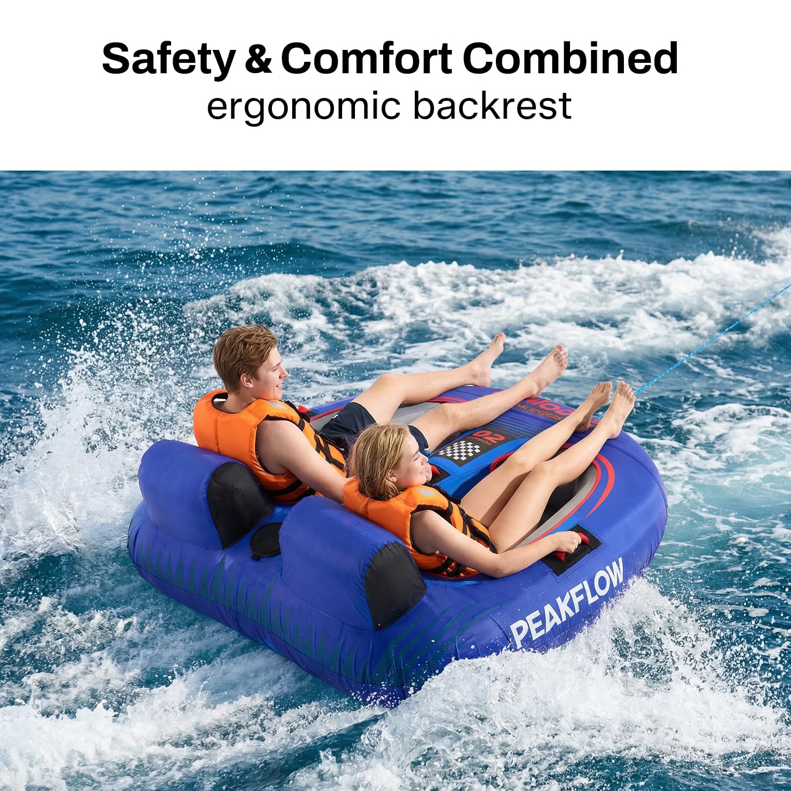 PEAKFLOW Velocita 2-Person Inflatable Towable Boat Tube