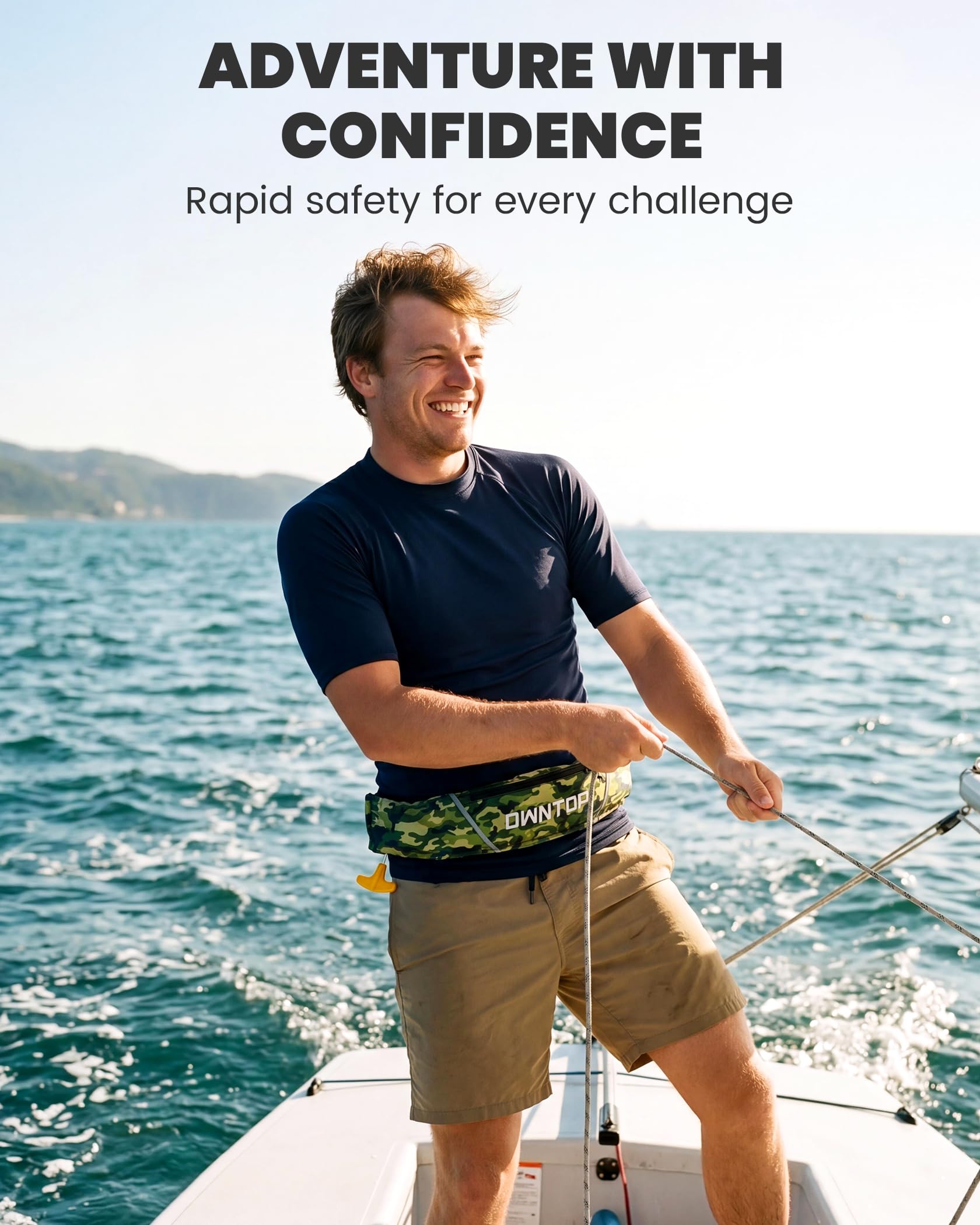 OWNTOP Low-Profile Inflatable Belt Pack Swim Vest