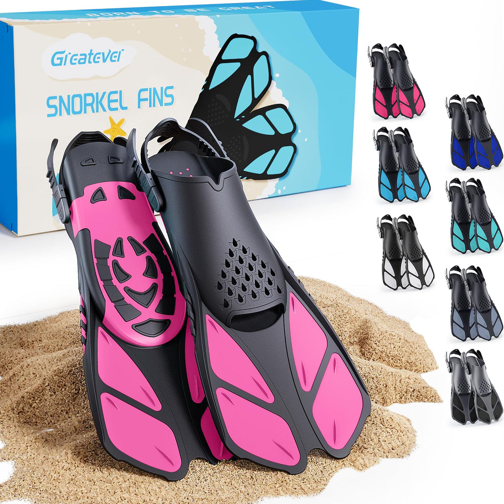 Greatever Adjustable Open-Heel Short Snorkeling Fins