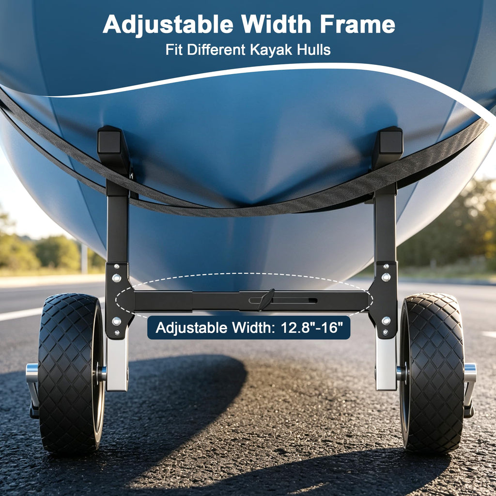 GanFindX 300 lb Adjustable Foldable Stainless Steel Kayak Cart
