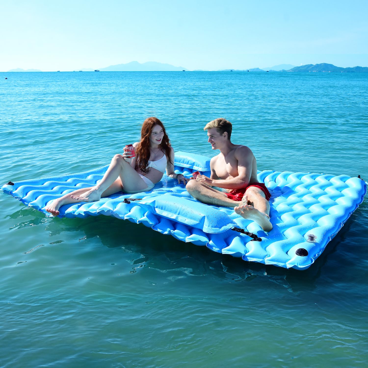 SUNRIO Giant Inflatable Floating Mat for Pool and Lake