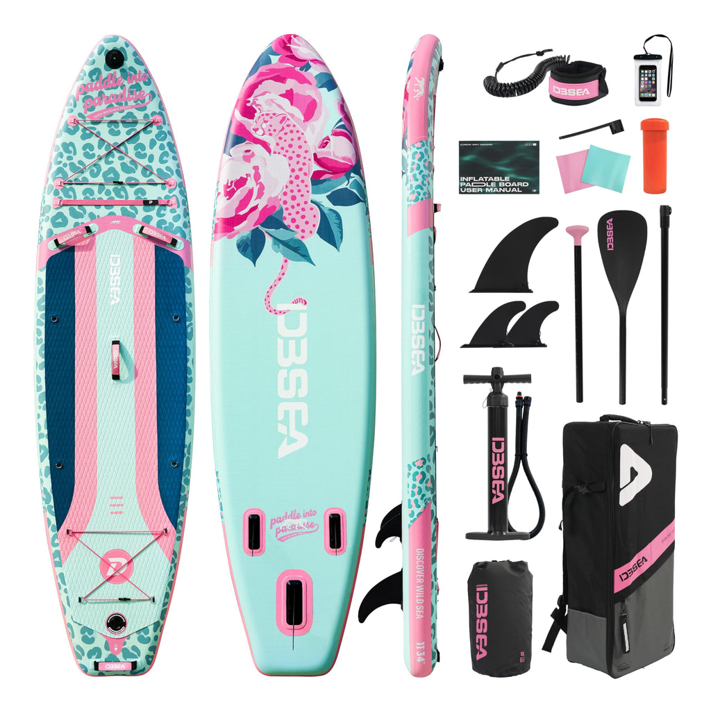 D3SEA Extra-Wide Inflatable SUP Board with Accessories