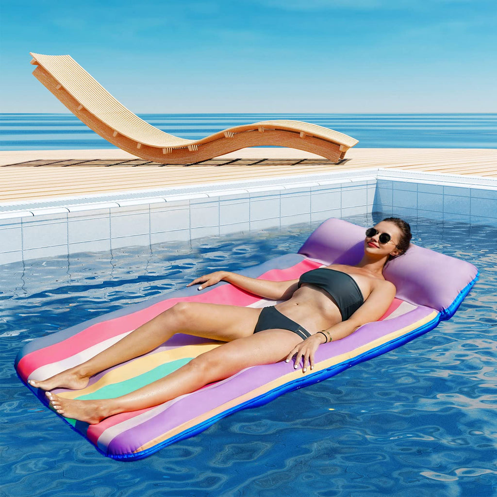 PARENTSWELL Oversized Fabric-Covered Pool Lounge Float