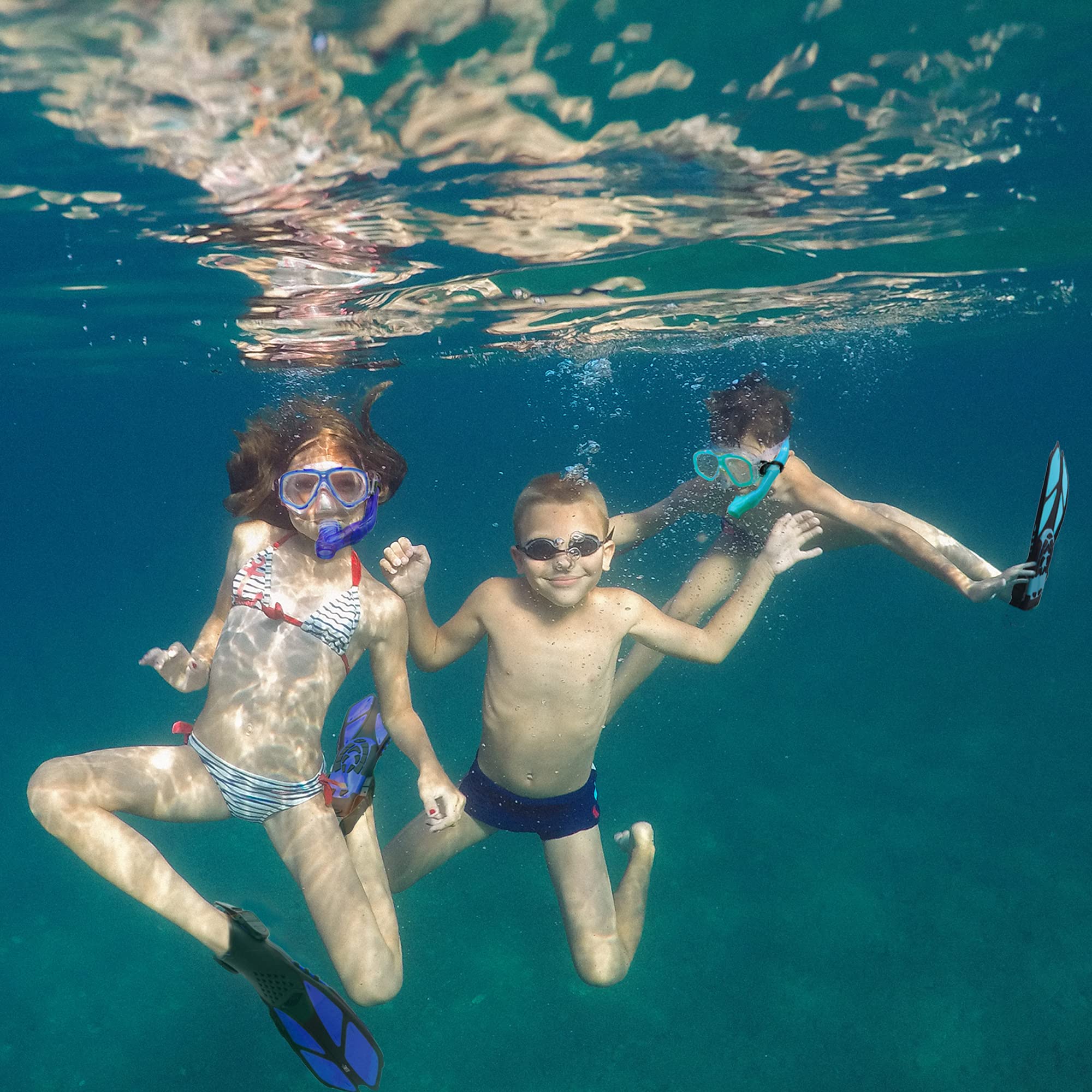 HH HHAO SPORT Kids Snorkel Set with Mask, Fins and Bag