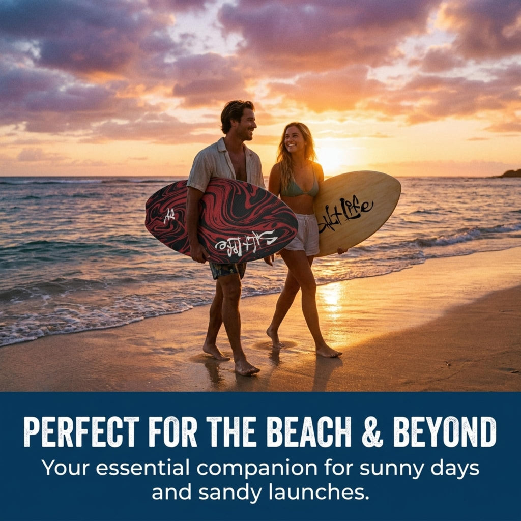 SALT LIFE Wooden Skimboard with EVA Traction Pad