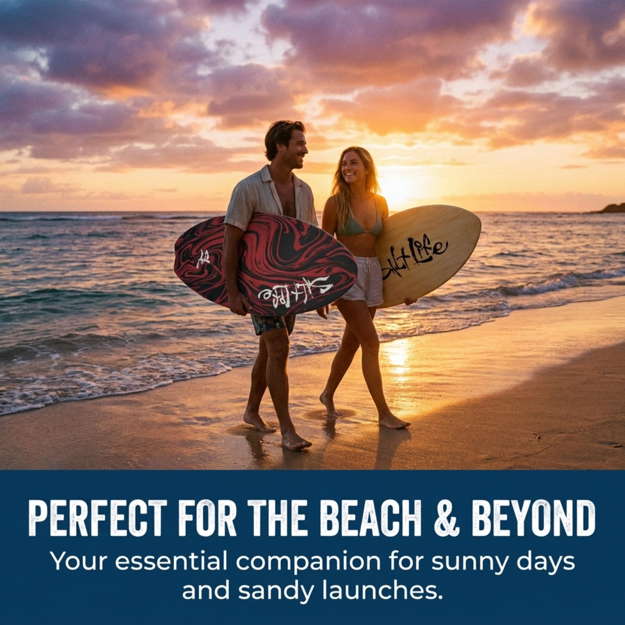 SALT LIFE Wooden Skimboard with EVA Traction Pad