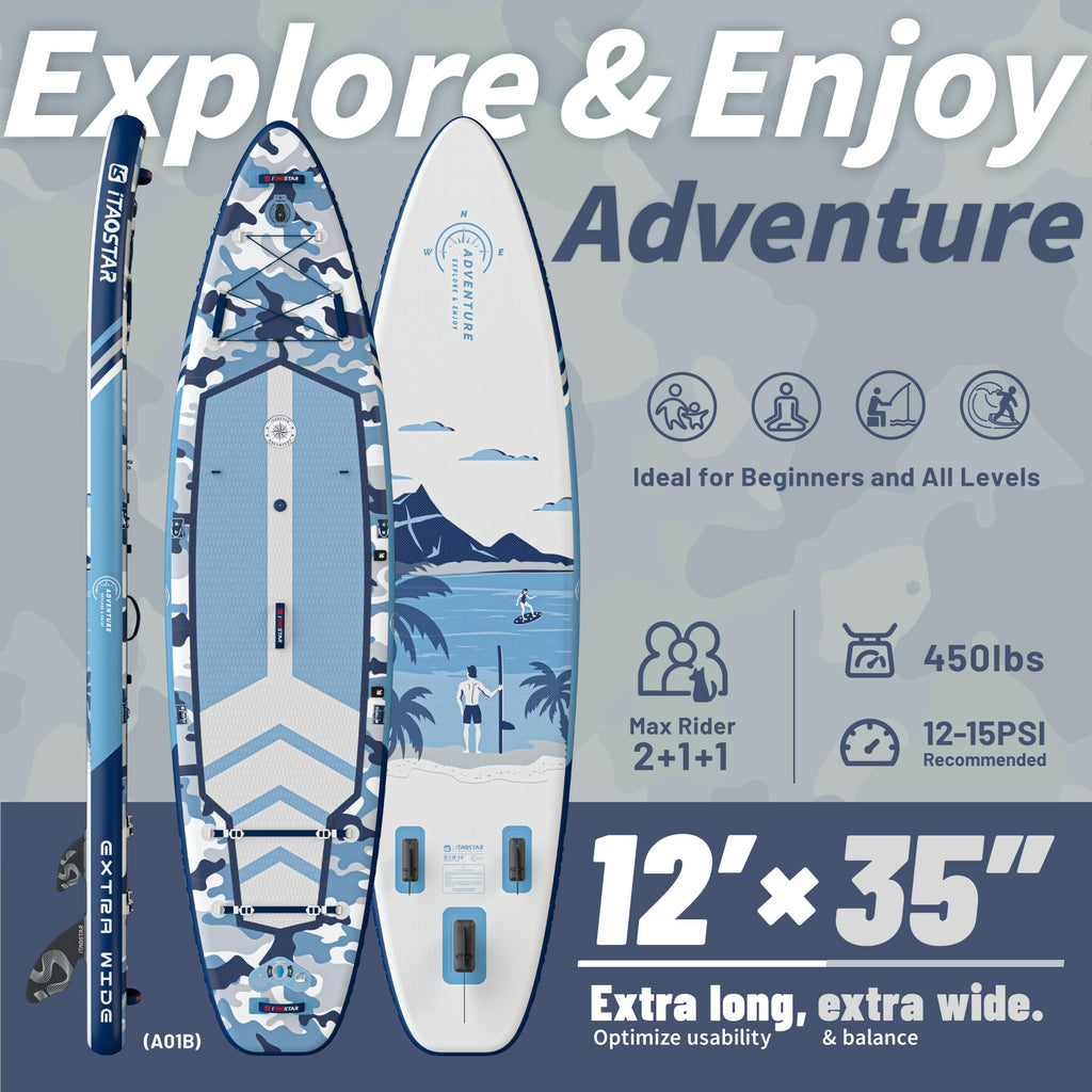 iTAOSTAR Adventure 12-Foot Inflatable SUP with Seat
