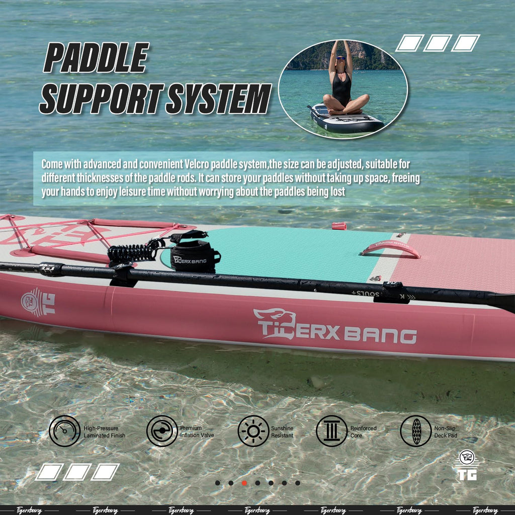 TIGERXBANG 10'6" Inflatable SUP with Kayak Seat and Paddle