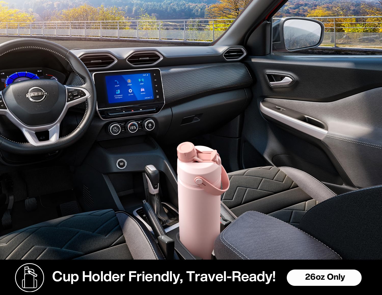 POWCAN Insulated Water Bottle with Straw and Spout Lid
