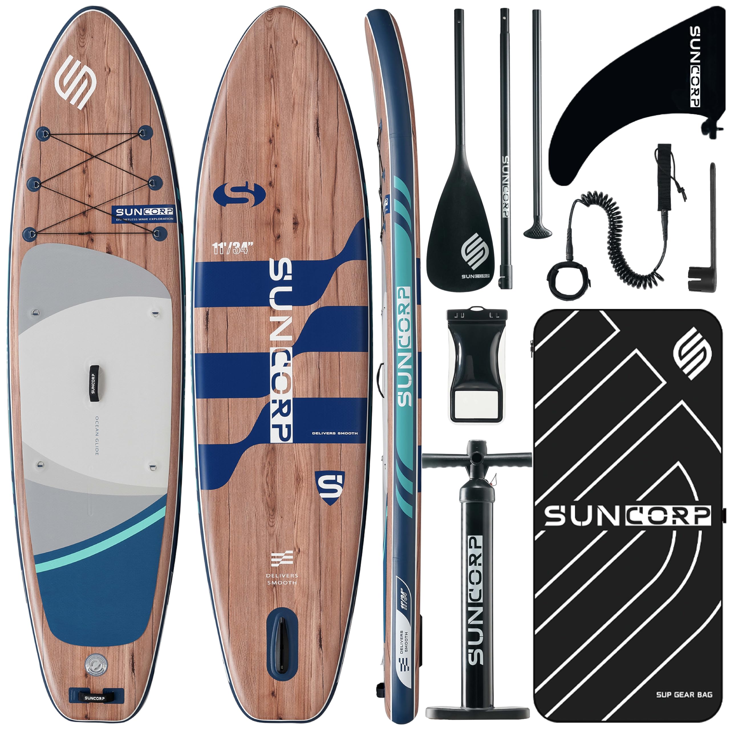 Suncorp 11-Foot Extra-Wide 420 lb Inflatable SUP Kit